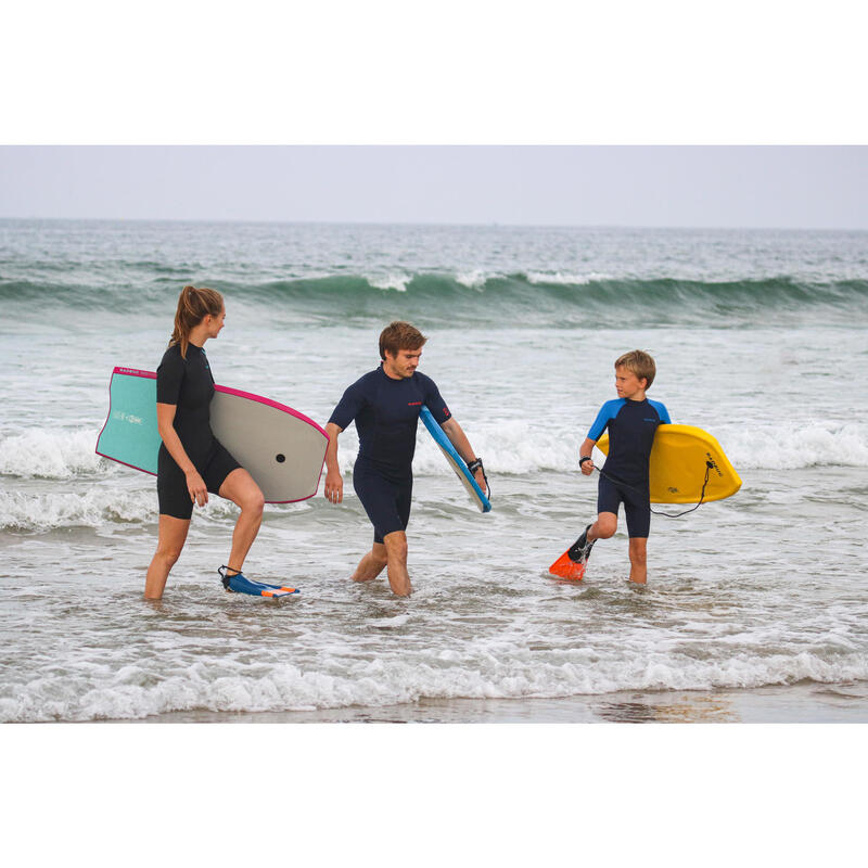Bodyboard 100 jaune avec leash poignet