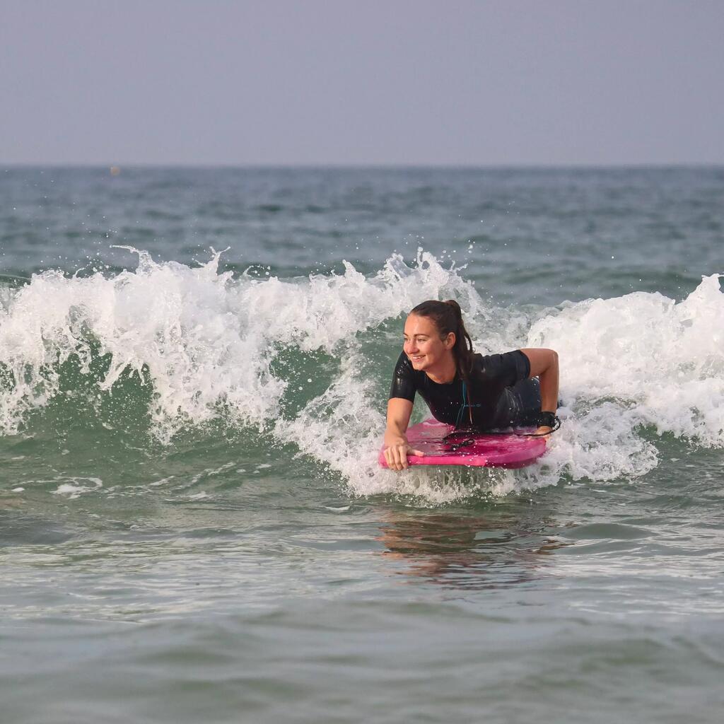 100 Bodyboard with wrist leash - Pink