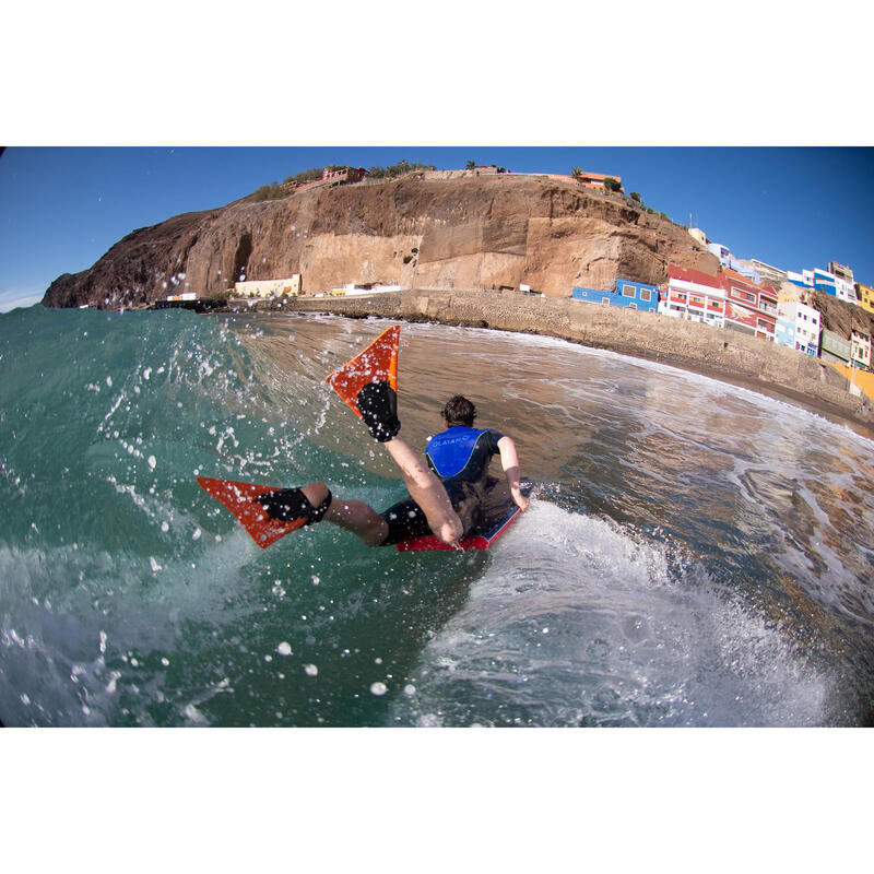 Aletas Bodyboard Asimétricas RIP Naranja Negro.