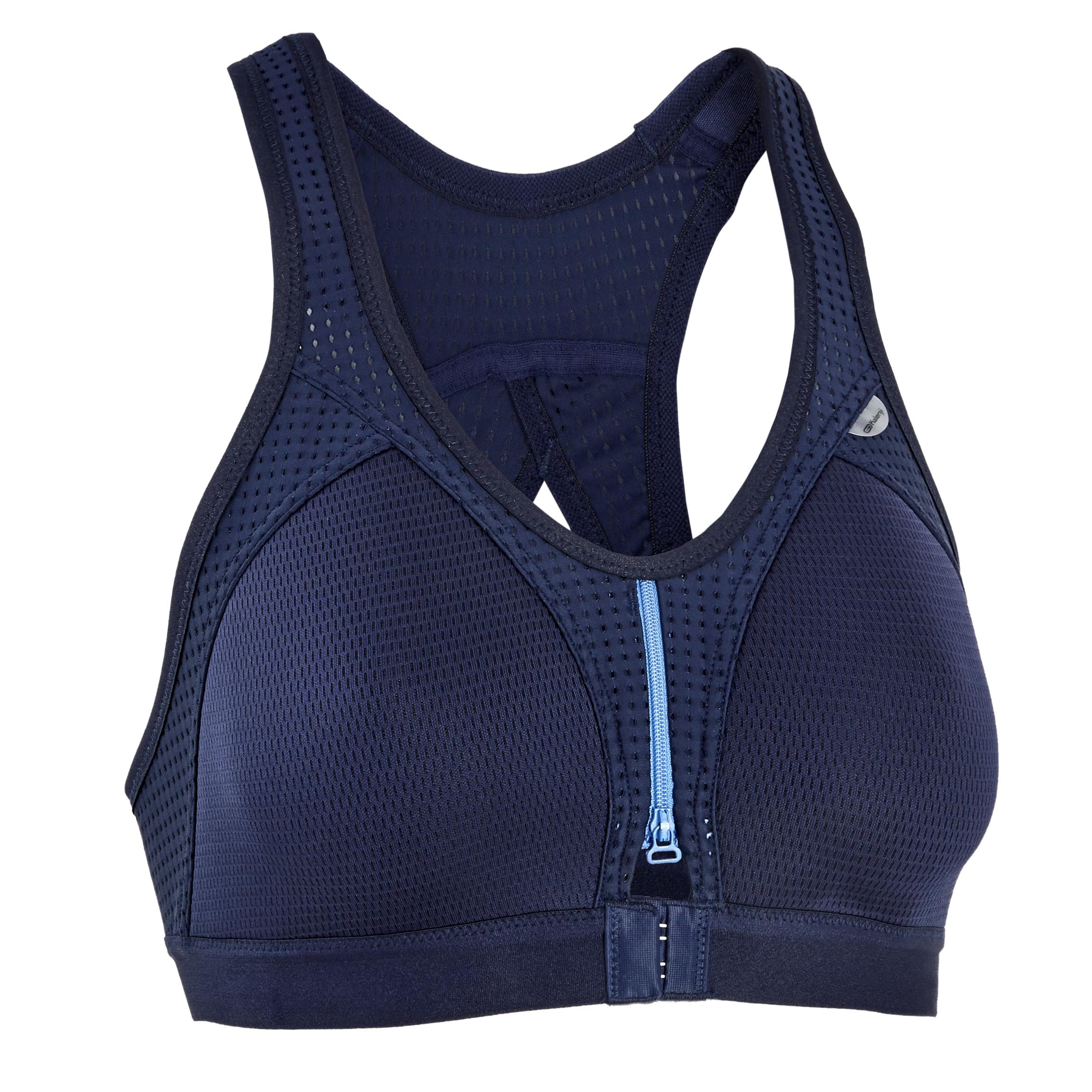 

Run Zip Pad Crop Top - Navy Blue -  By KALENJI | Decathlon