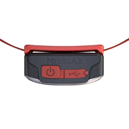 Senter Kepala Rechargeable BIVOUAC 500 USB 100 Lumen - Merah