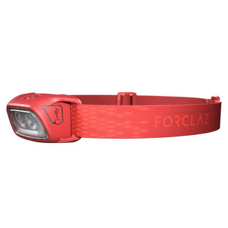 Senter Kepala Trekking Isi Ulang - TREK 100 USB - 120 lumen - Merah