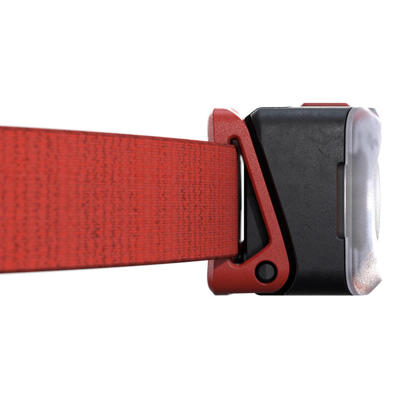 Linterna Frontal de Montaña, Forclaz V500, Recargable USB, 100 Lúmenes, Rojo