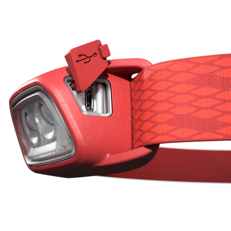 Trekking Rechargeable Head Torch Trek 100 USB - 120 lumens - red