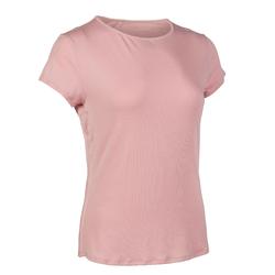 女款皮拉提斯與溫和健身T恤520 - 淺粉色