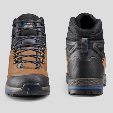 Sepatu Boot Kulit Trekking Gunung Pria Yang Fleksibel - TREK100 LEATHER