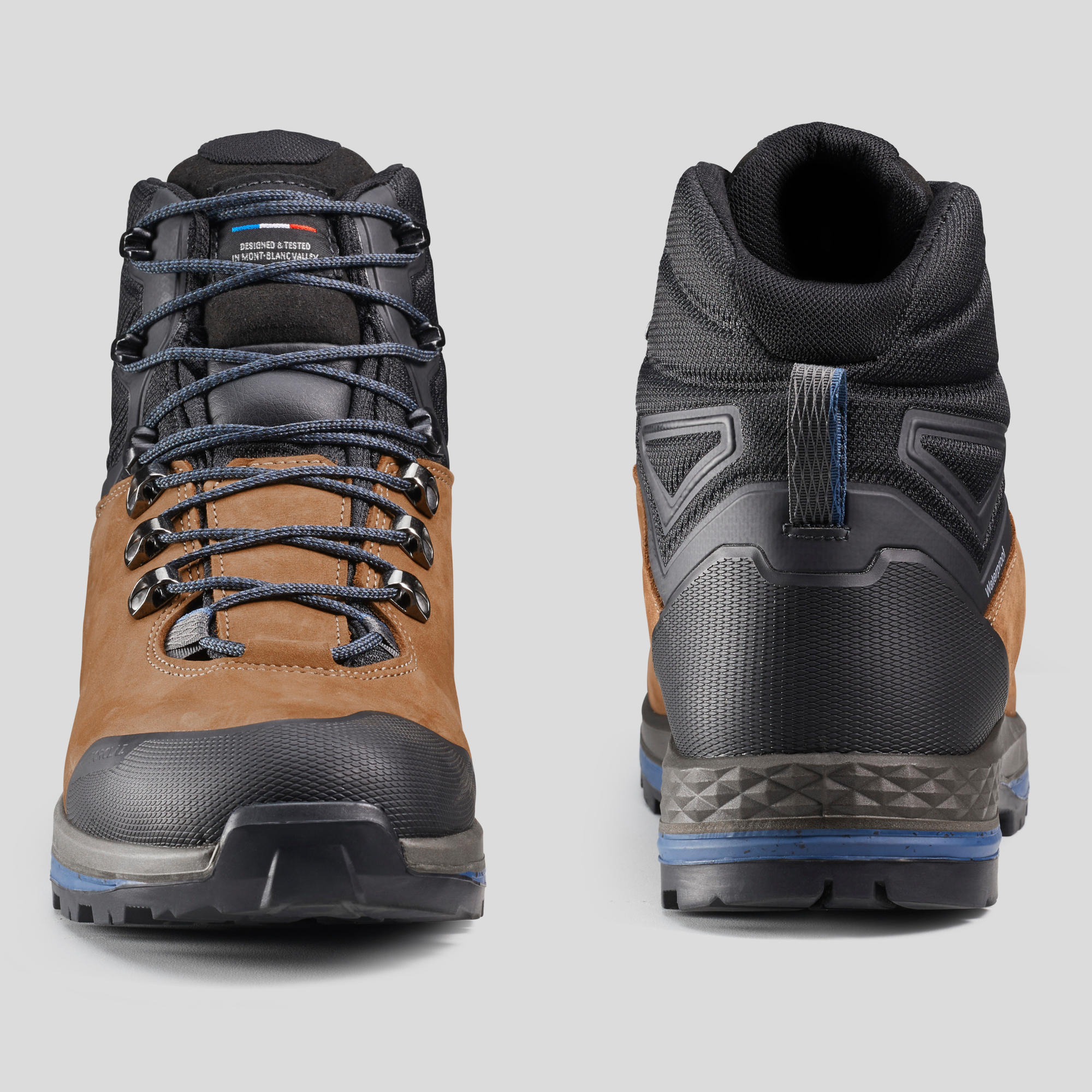 Botas de monta a y trekking impermeables de piel Hombre Forclaz