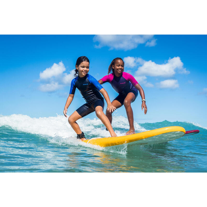 Dětský krátký neopren 100 na surf modrý
