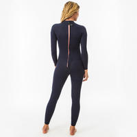 SURF 100 Neoprene wetsuit 2/2 mm women’s Marine blue back zip