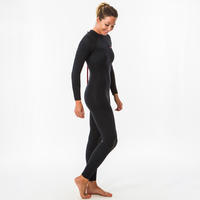Women's 4/3 mm neoprene SURF wetsuit 100 - back zip black