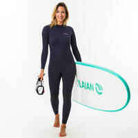 100 2/2mm Neoprene Women's Wetsuit, Back Zip - Marine Blue