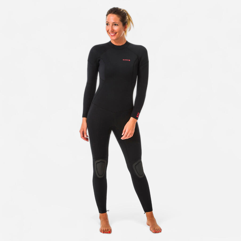 Crno žensko odelo od neoprena 4/3 mm SURF 100