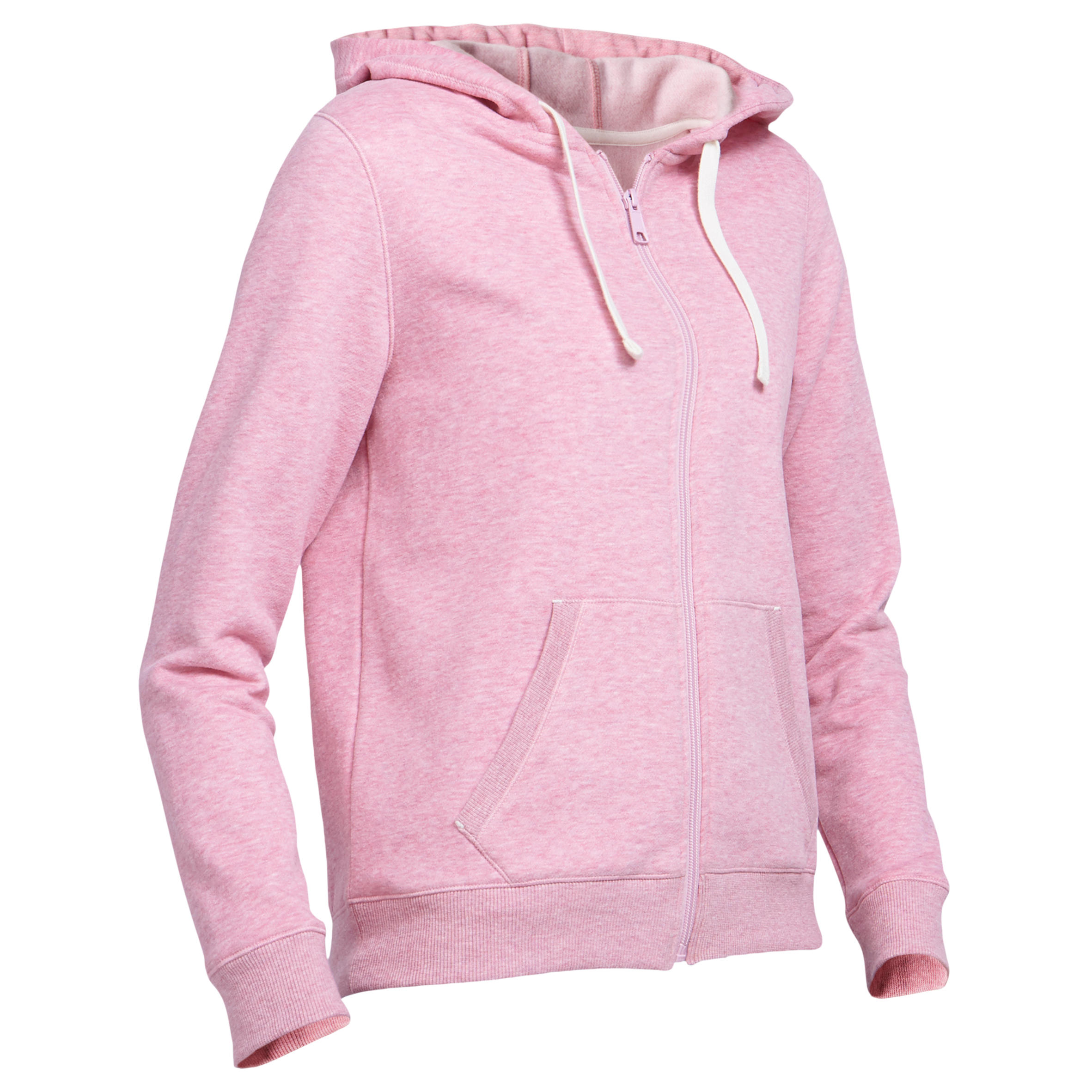 Women's Zip-Up Fitness Hoodie 500 - Light Pink 6/6