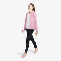 Women's Zip-Up Fitness Hoodie 500 - Light Pink