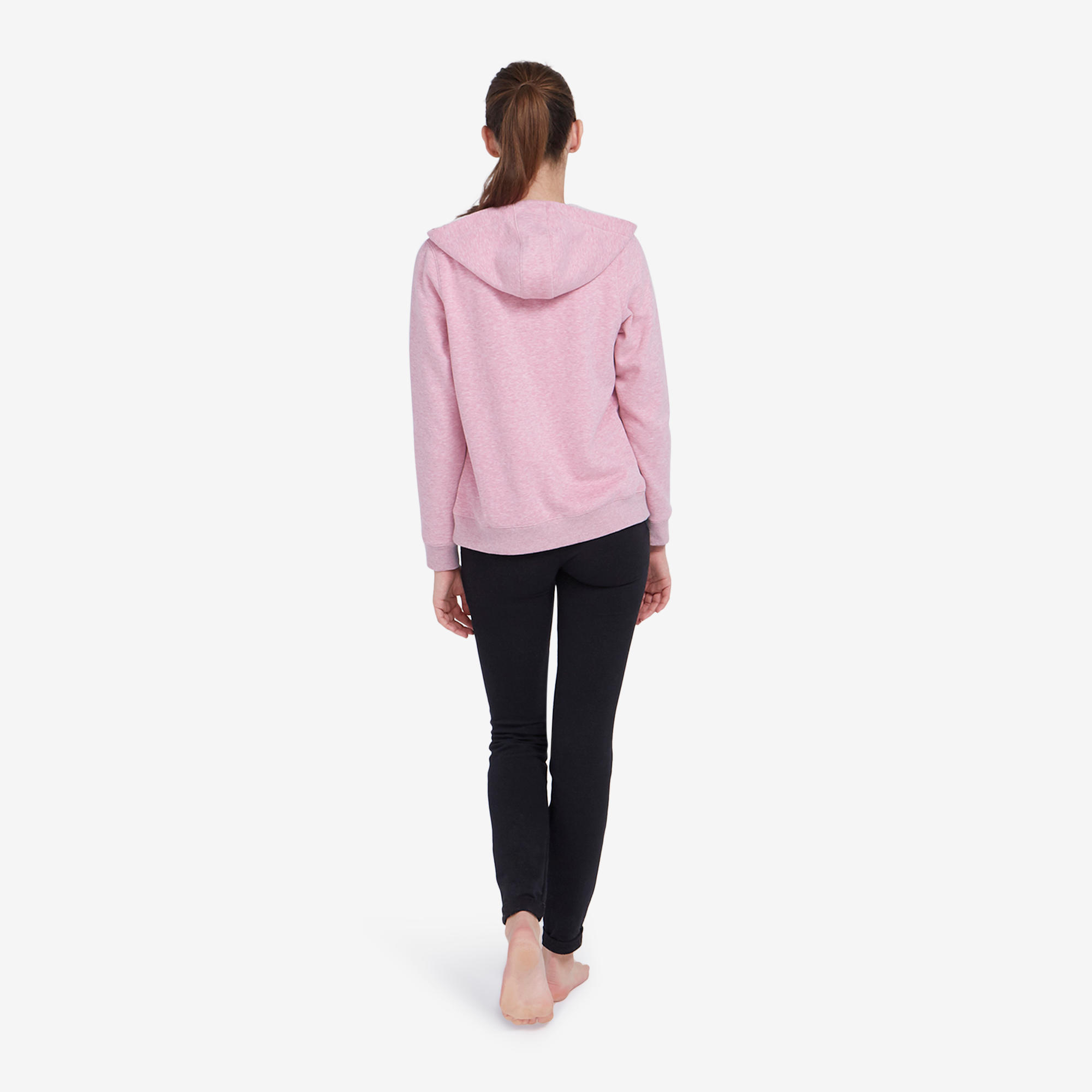 Women's Zip-Up Fitness Hoodie 500 - Light Pink 4/6