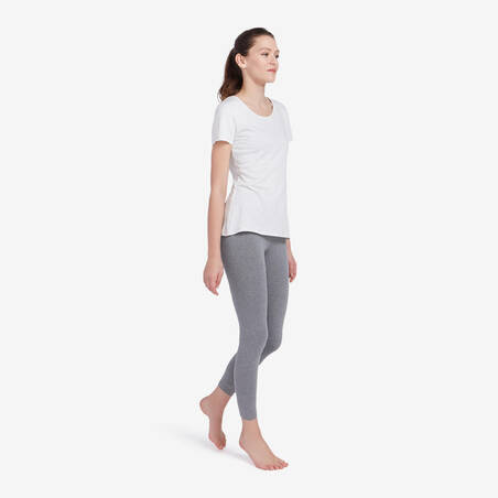 Women's Fitness 7/8 Leggings Fit+ 500 - Mottled Grey