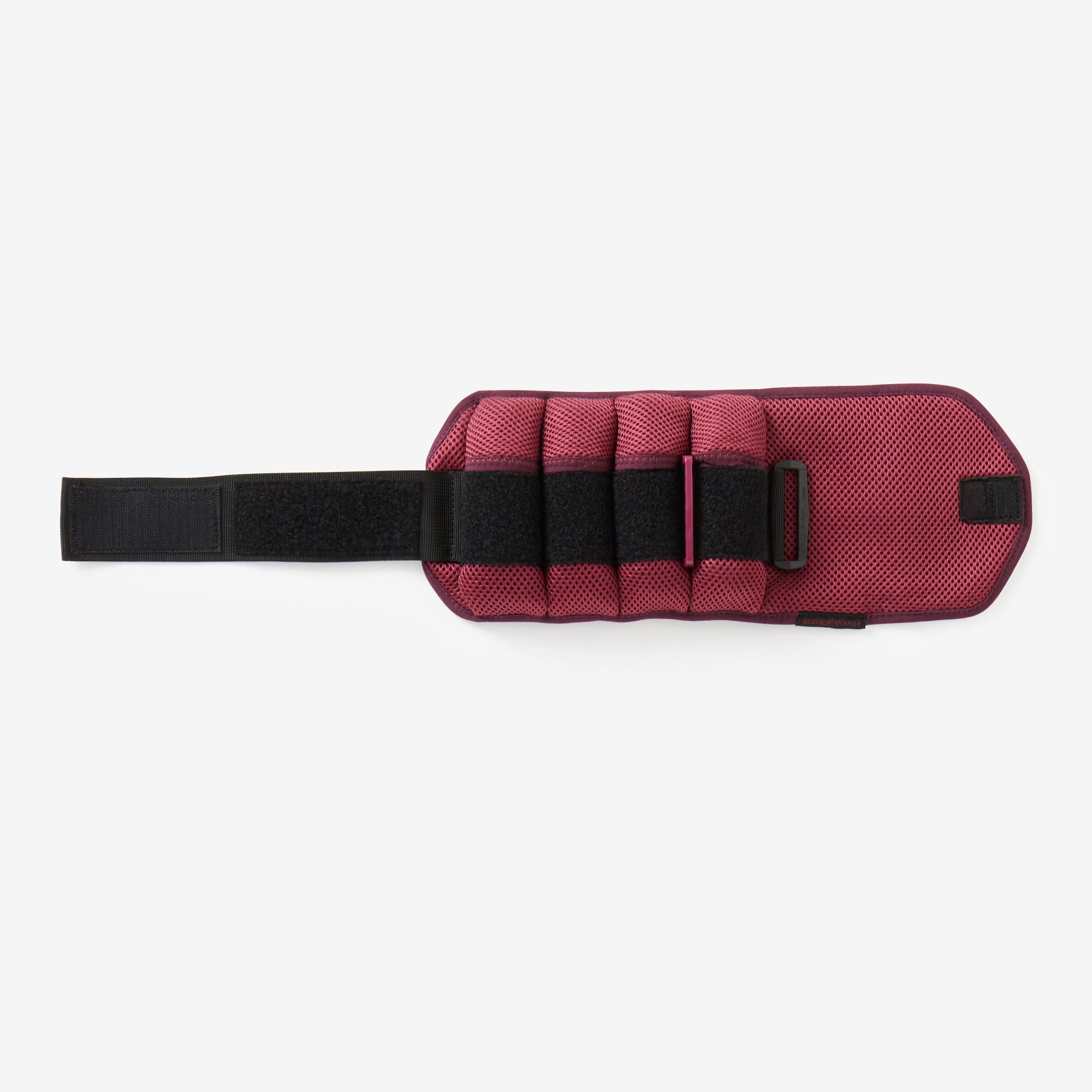 Enkel- en polsgewichten 2x1 kg aanpasbaar bordeaux 5/8