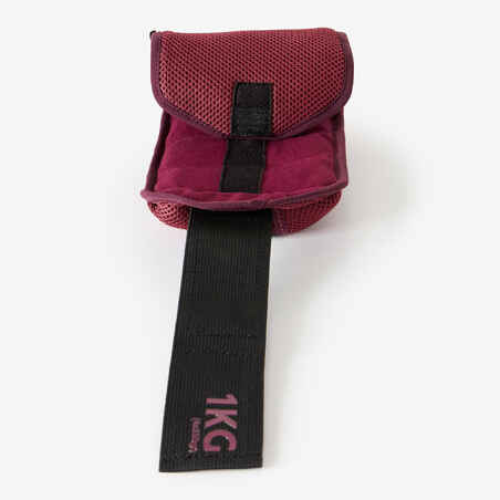 1 kg Adjustable Wrist / Ankle Weights Twin-Pack - Burgundy