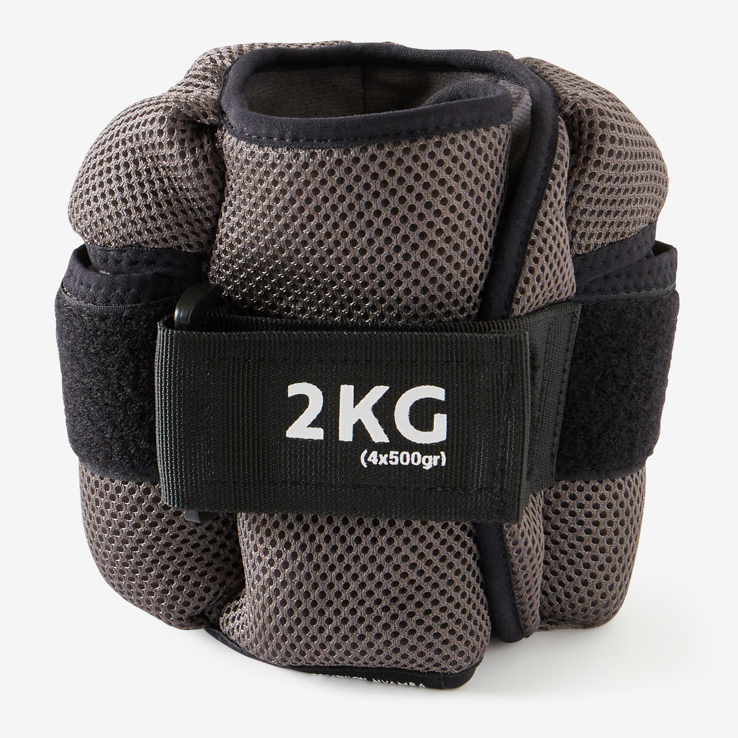 Enkel- en polsgewichten 2x2 kg aanpasbaar grijs 13/13