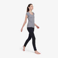 Jogginghose Fitness Slim 500 Bio-Baumwolle Damen schwarz