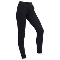 Pantalón de fitness tipo jogger para mujer - Algodón bio - Corte ajustado - 500 - Negro 