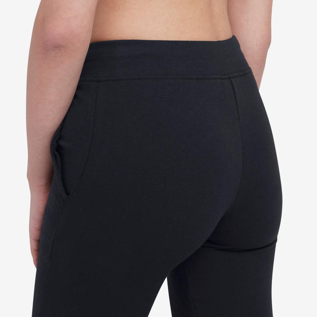 Women's GYM Training Bottoms Slim 500 - Black