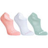 3雙入兒童款低筒網球運動襪RS 160－粉色／白色／綠色