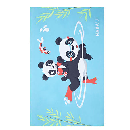 Serviette microfibre compact imprimé panda taille L 80 x 130 cm