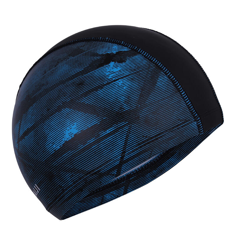 矽膠網眼泳帽L號－TEXXO印花黑色
