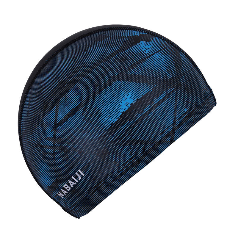 矽膠網眼泳帽L號－TEXXO印花黑色
