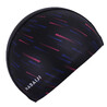 Swimming Cap Size L Silicone Mesh Print Black Pink