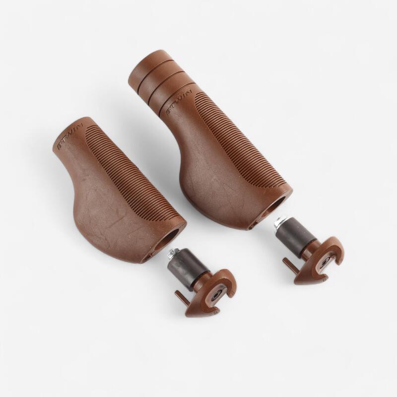Handlebar Grips Ergonomic City 500 Brown Decathlon