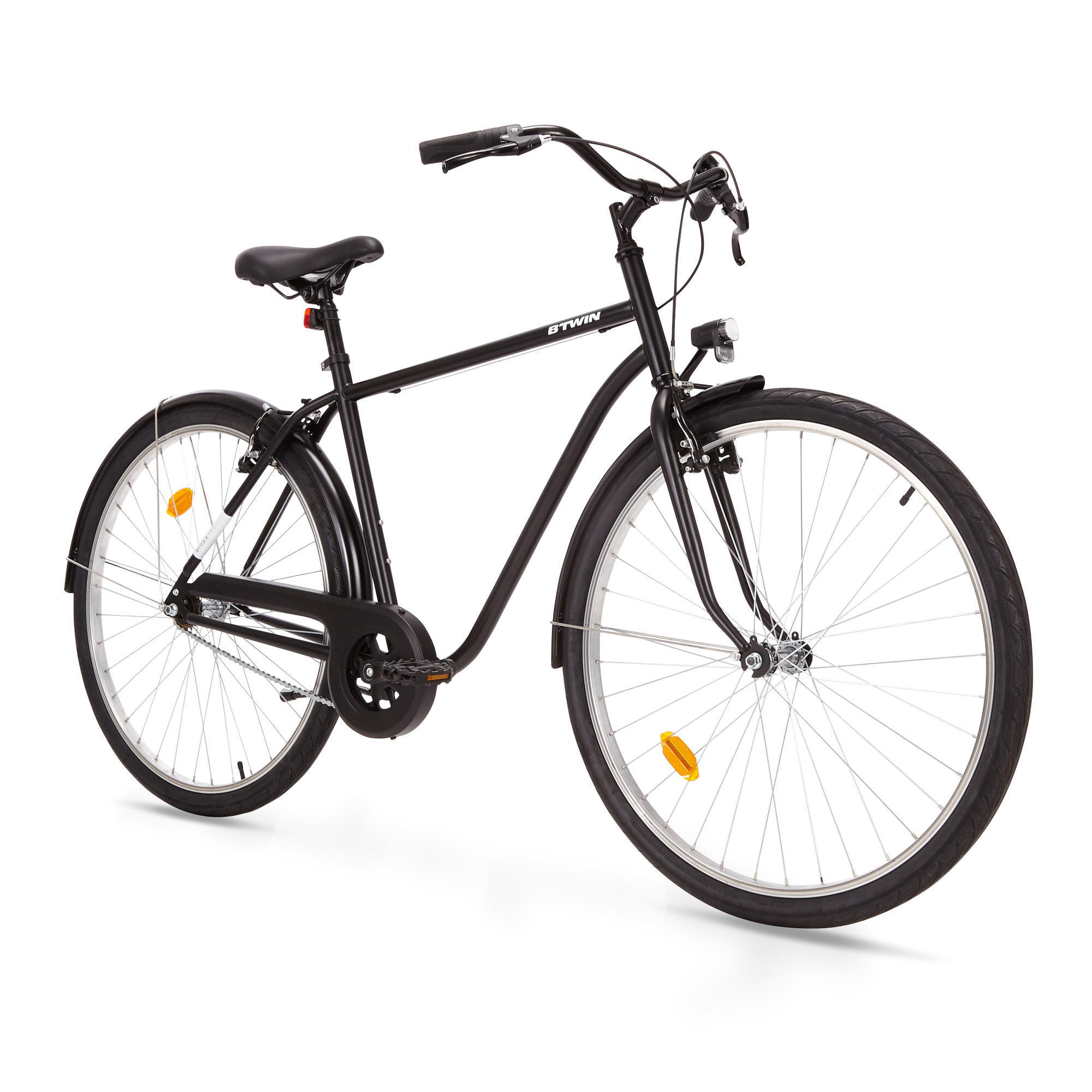 Elops 100 High Frame City Bike - Black 