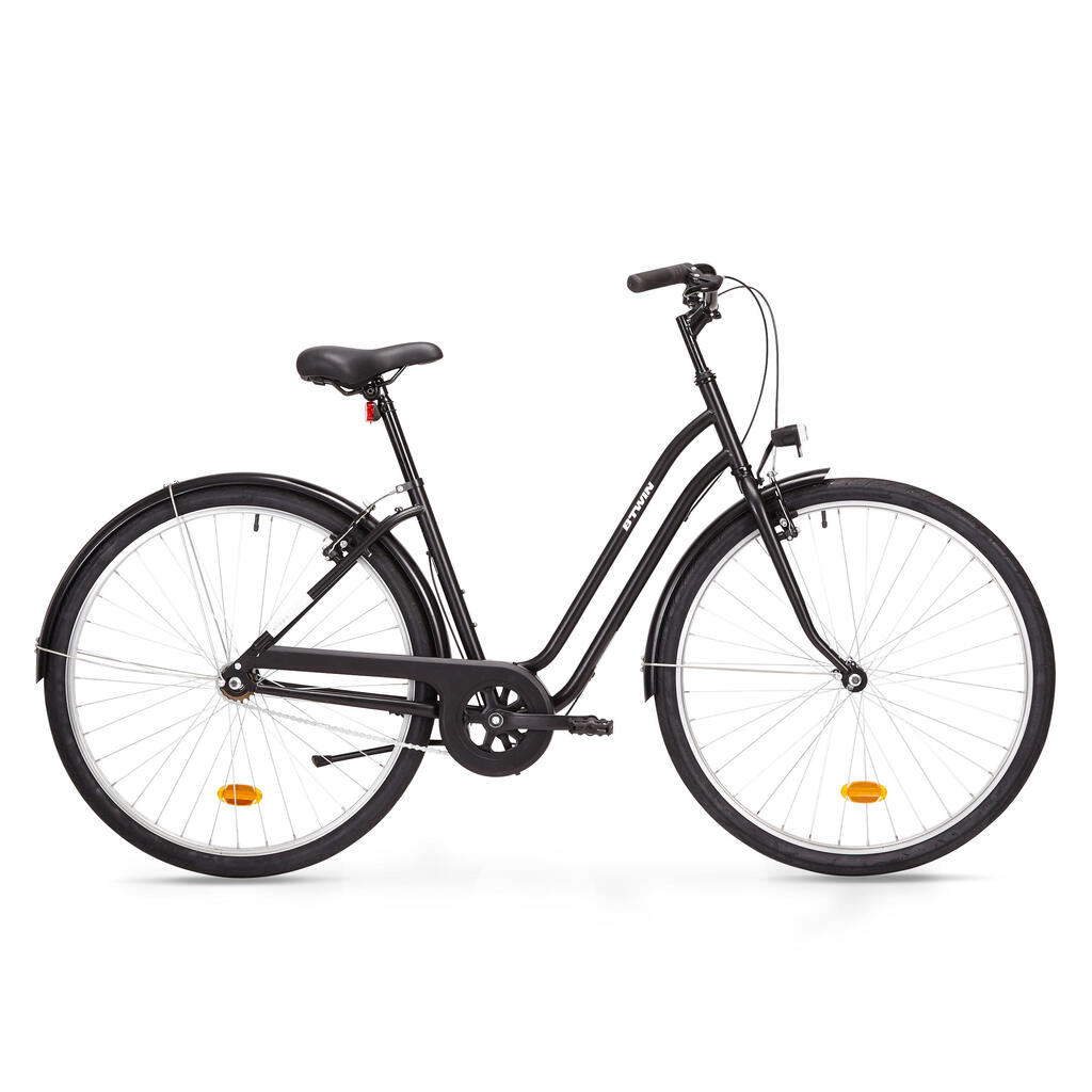 Pilsētas velosipēds “Elops 100”, zems, melns