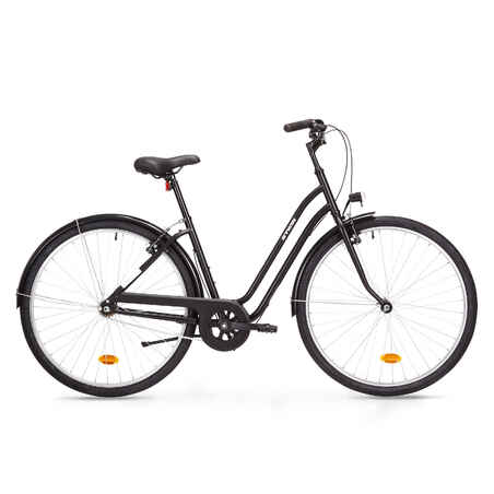 CITY BIKE ELOPS 100 LOW FRAME - Black