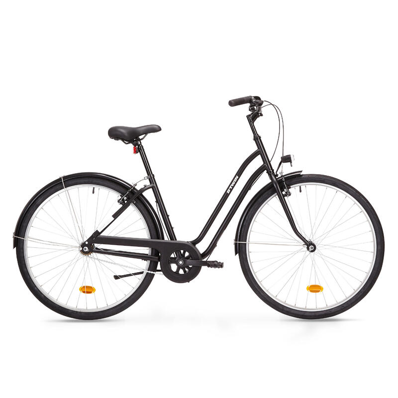 Elops 100 Low Frame City Bike - Black