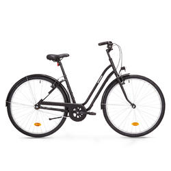 Stadsfiets Elops 100 laag frame zwart