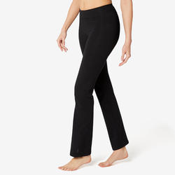 Pantalón Fitness mujer Nyamba Fit+500 Regular Algodón Negro