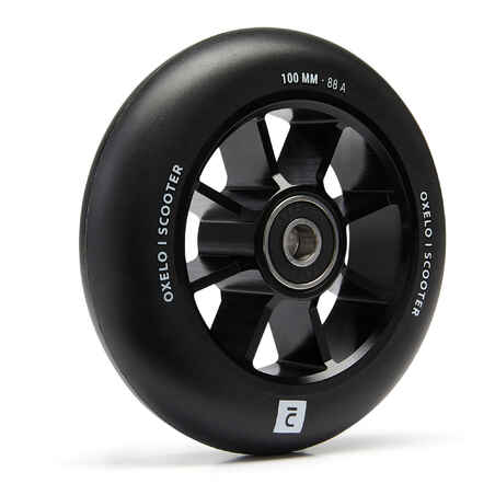 100 mm Freestyle Wheel with Black Alu Rim & Black PU85A Rubber