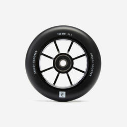 Roda Skuter Freestyle 100 mm dengan Velg Alu Hitam & Karet PU85A Hitam