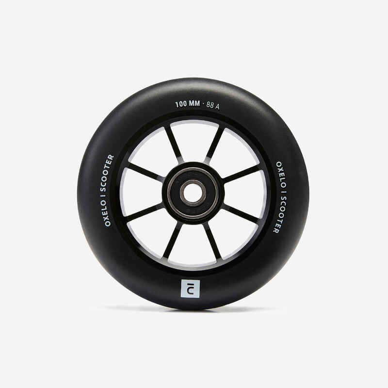 Scooter-Rolle 100 mm mit schwarzem Aluminiumkern und aus schwarzem PU 85A