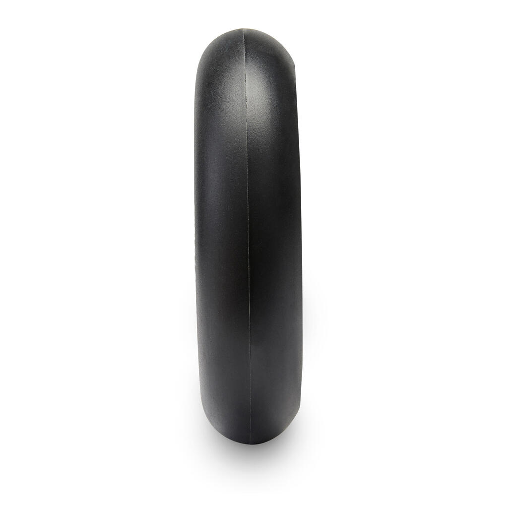100 mm kolo za skiro za prosti slog s črnim platiščem iz aluminija in zeleno gumo PU85A