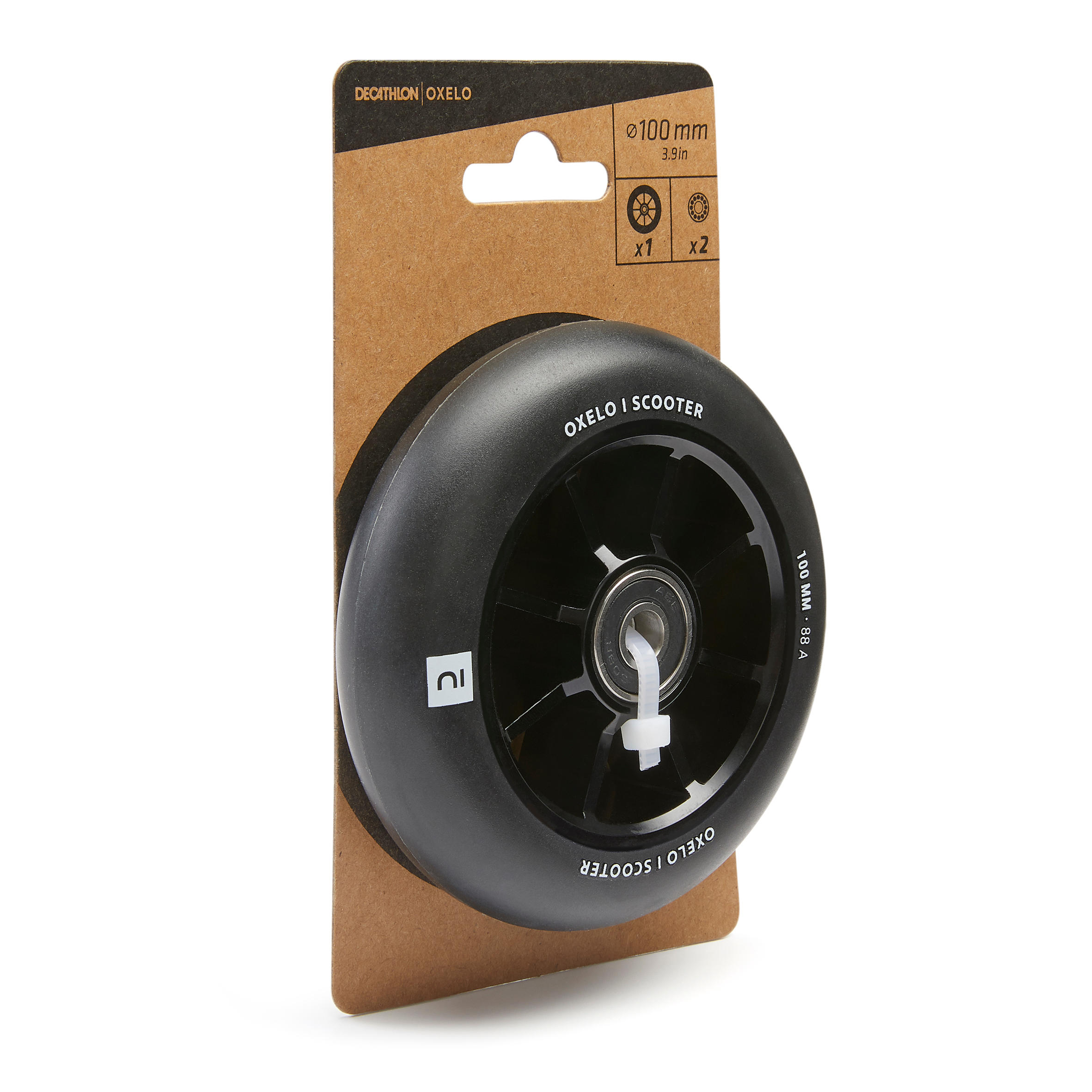 100 mm Freestyle Wheel with Black Alu Rim & Black PU85A Rubber 6/6