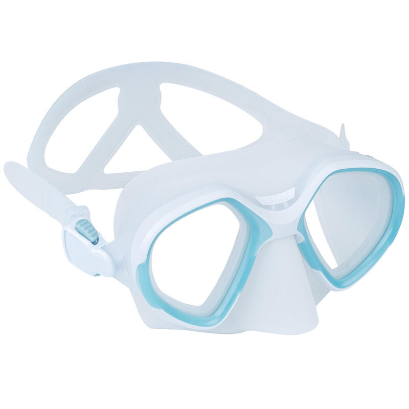 Potápěčská maska s děleným zorníkem FRD 500 na freediving světle šedá