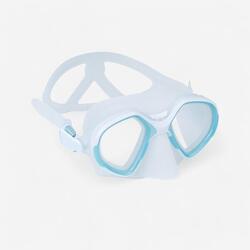 Freediving double-lens mask FRD 500 - mist grey, reduced volume