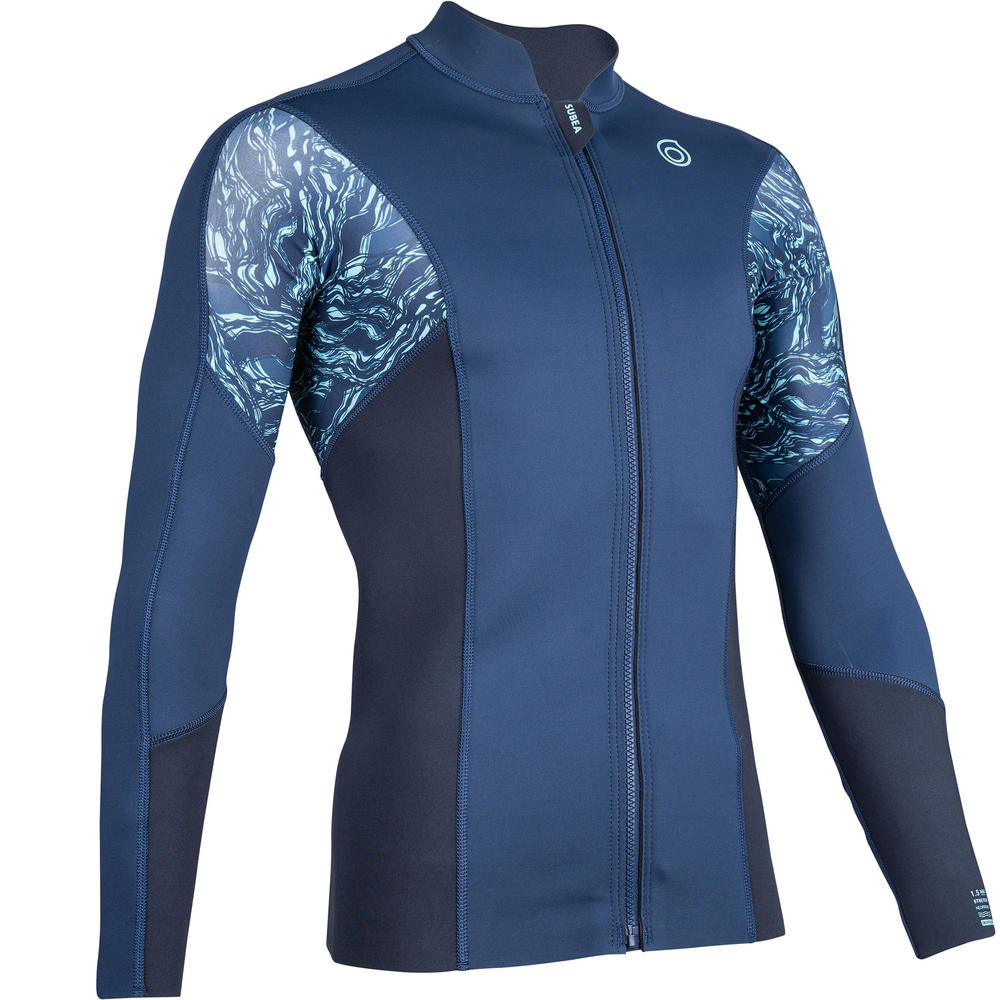 Damen Langarm warm Schwimmtop Neoprenjacke - 900 blau 