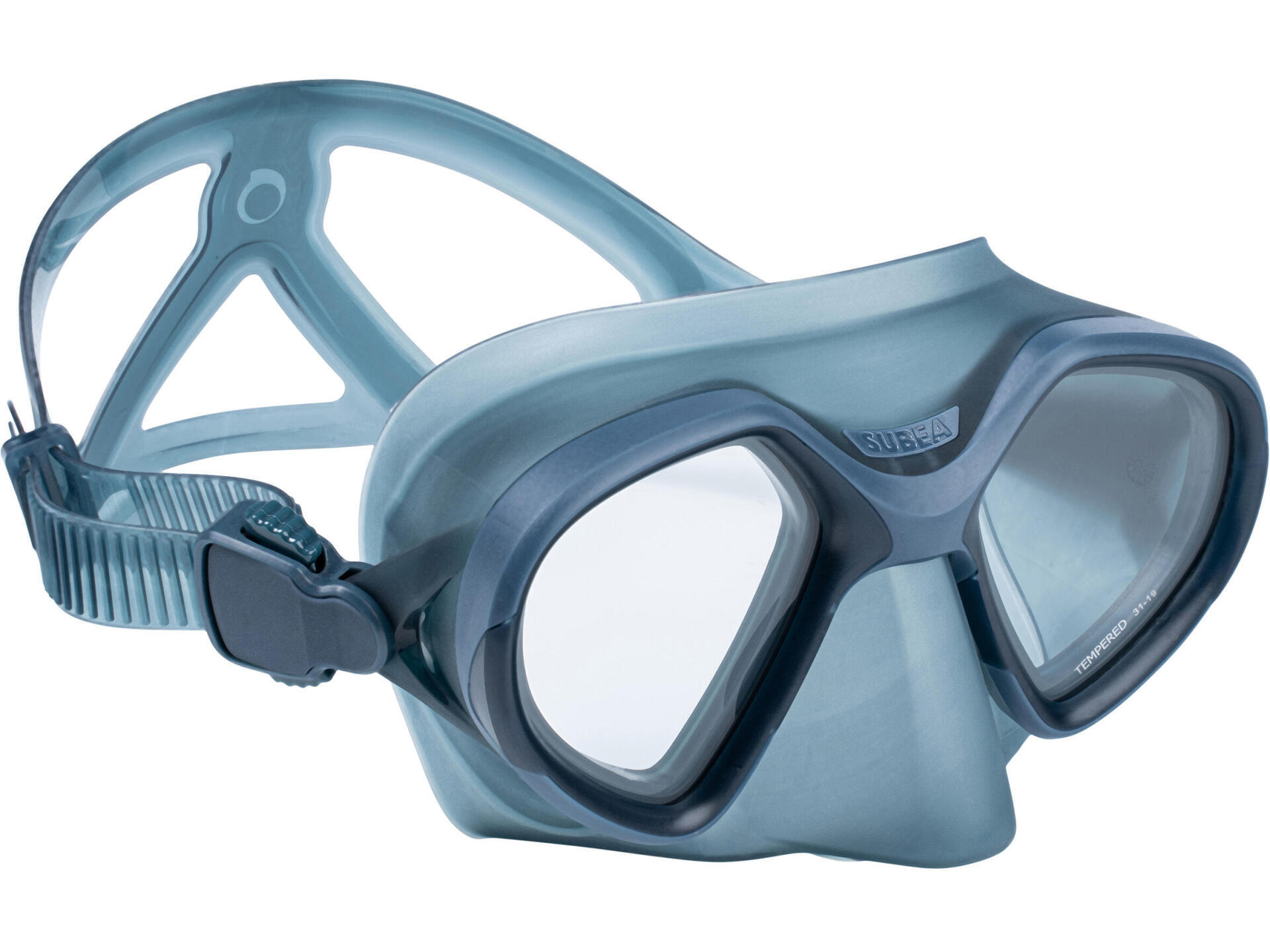 MASQUE D'APNÉE FRD 500 BI HUBLOT GRIS TEMPÊTE, VOLUME RÉDUIT