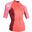 Top anti UV Manches courtes Femme néoprène 1.5mm - Rose Fleurs