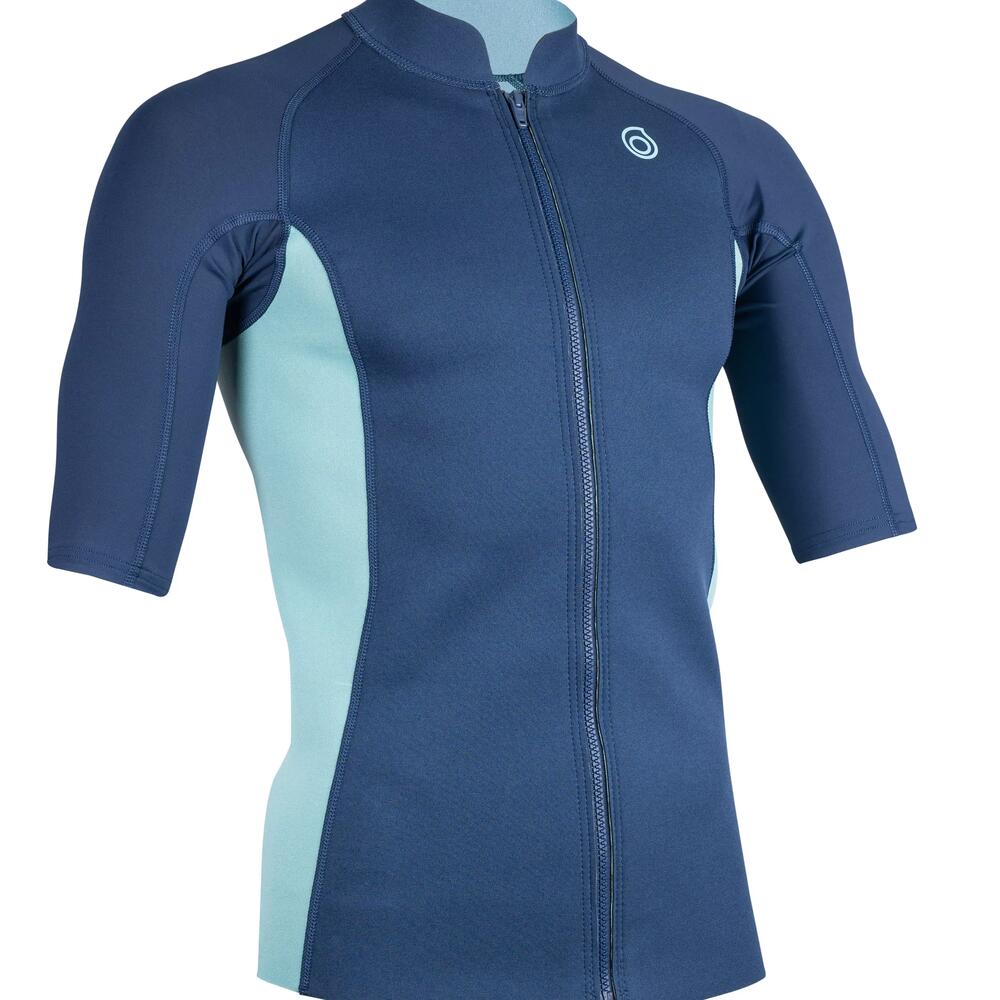 TOP THERMIQUE NÉOPRÈNE 500 MANCHES COURTES HOMME NAVY TURQUOISE