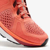 KALENJI RUN SUPPORT CONTROL WOMEN'S RUNNING SHOES - CORAL PINK